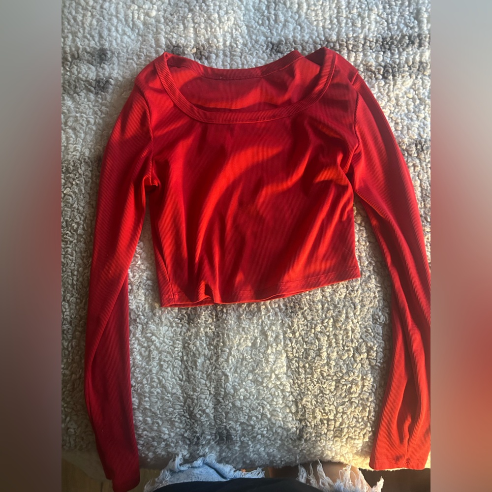 Vibrant Red Long Sleeve Top